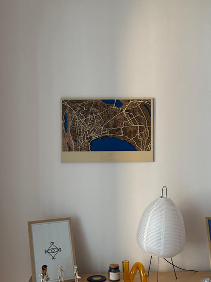 Bakı Silueti — Taxtadan hazırlanmış 3D şəhər xəritəsi