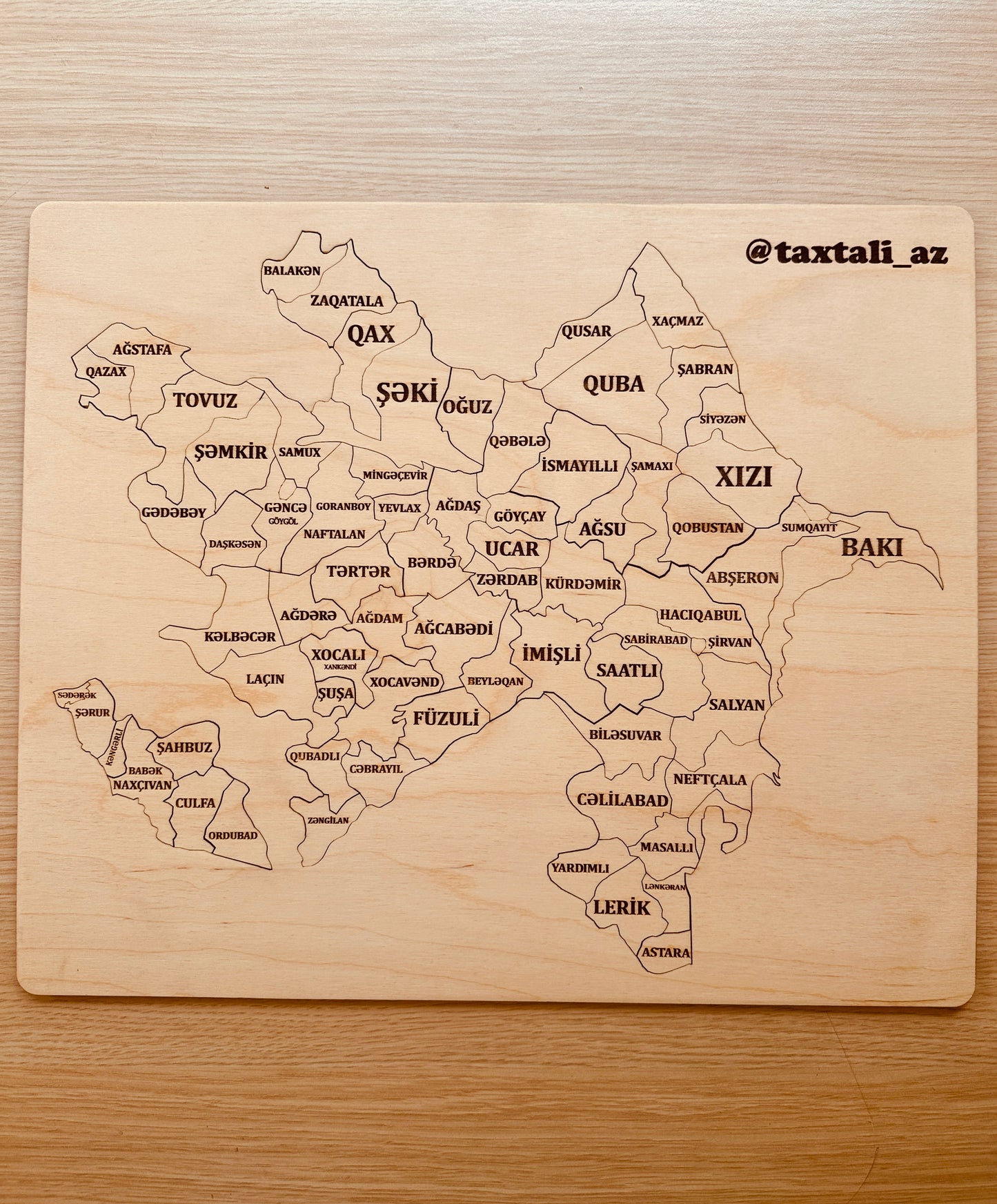 Azərbaycan Xəritəsi Puzzle